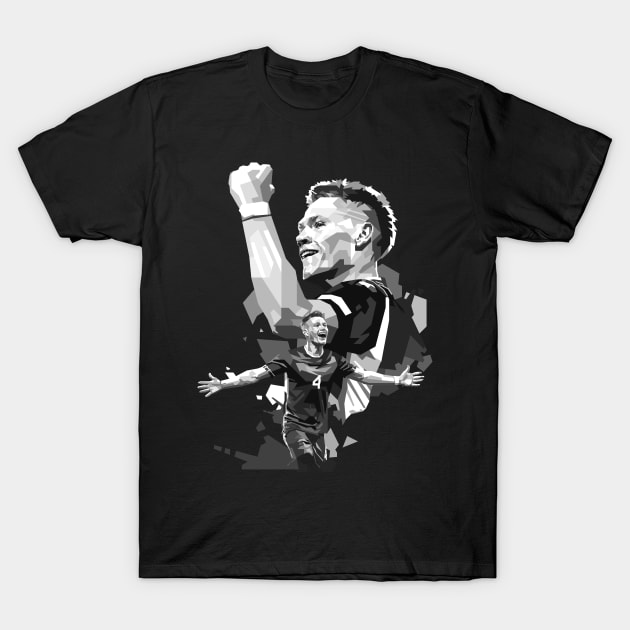 Scott Mctominay Scotland greyscale fan art T-Shirt by RJWLTG